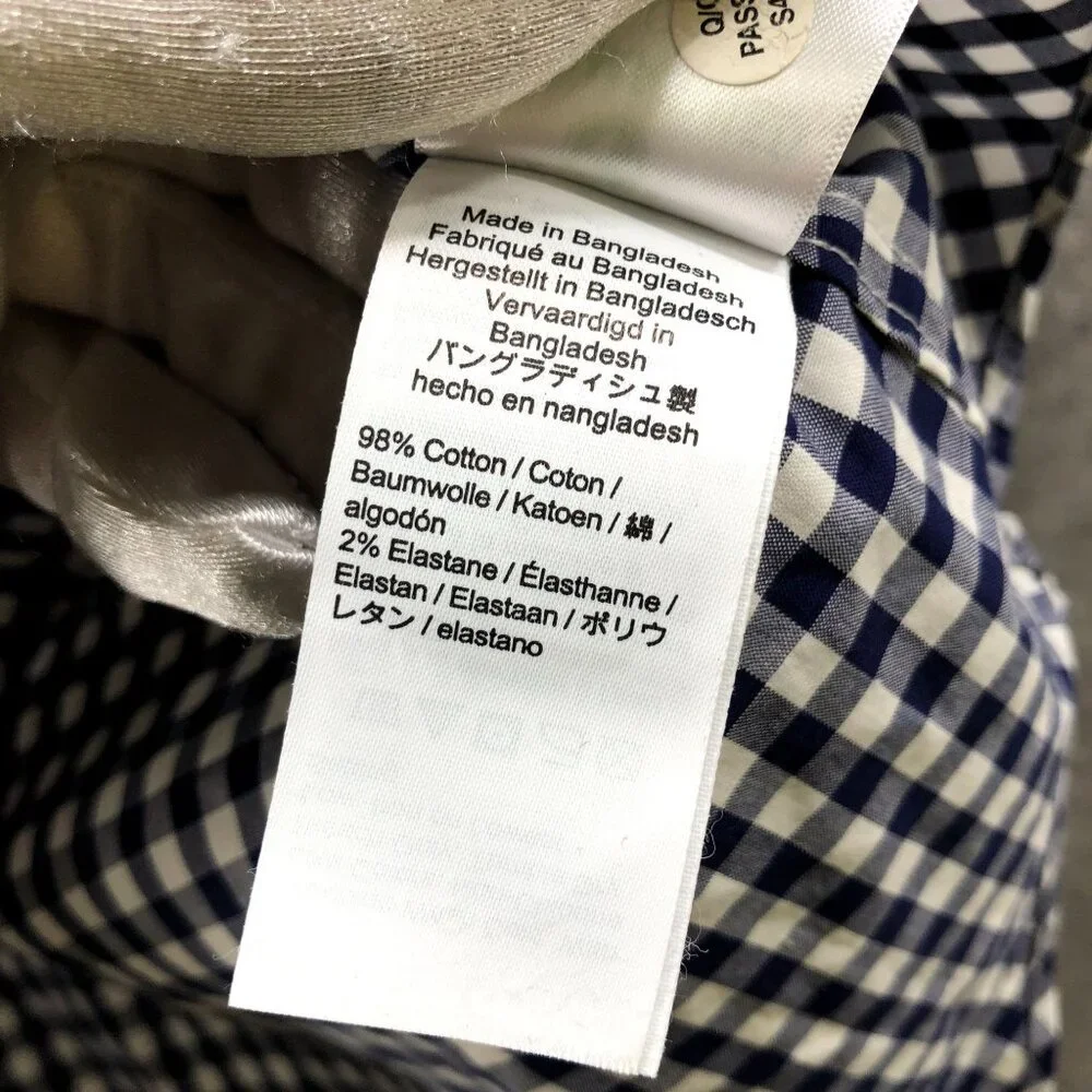 Crewcuts Ludlow‎ Shirt Boys Size 10 Long Sleeve Blue White Gingham Check